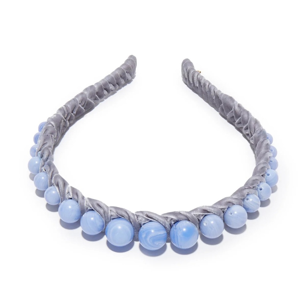LELE SADOUGHI Graduated Stone Bead Headband - Blue Lace Agate (Price Firm)